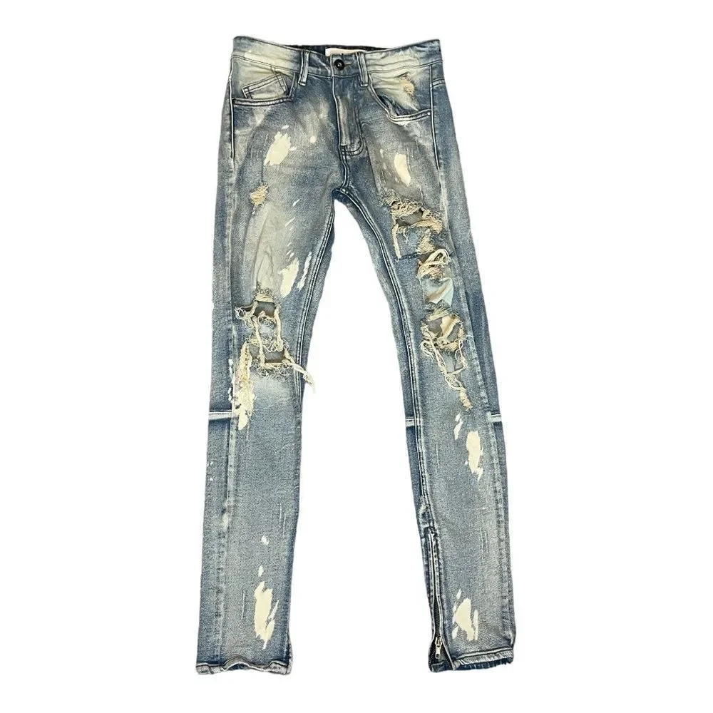 KDNK 11 4 14 11 Destroyed Jeans with Zipper Ankles size 31